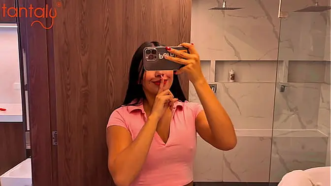 Teen Latina babe gets turned on by stepbrother's big cock