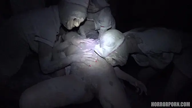 Teen nurse gives BJ then gets gangbanged