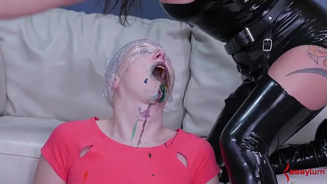 Teen submissive gets her ass fucked with a strapon