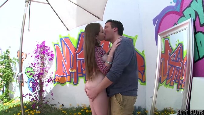 Teenage butt slut gets creampied