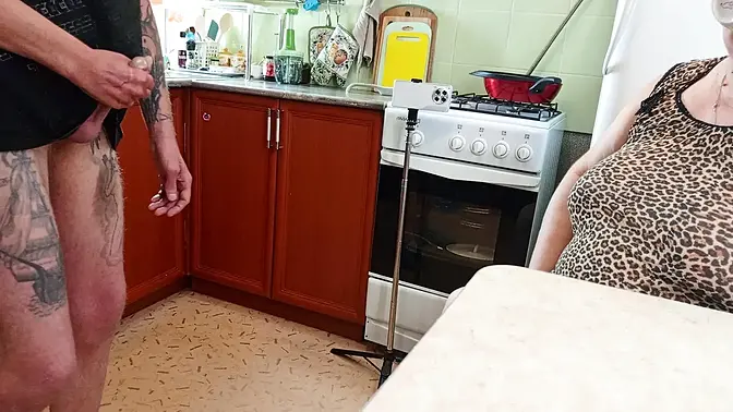 the neighbor stopped drinking coffee and started sucking my dick until she got a lot of cum in her mouth