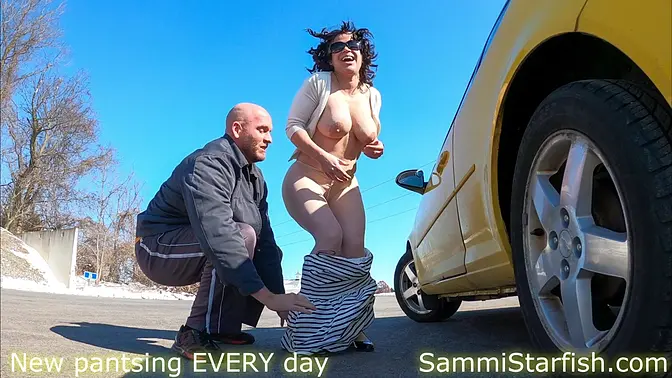 The Queen of Pantsing - Big Tits Girl Gets Cheeky Prank in Public