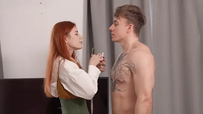 The Tailor's Temptation: Sizing up ends with cum on her face