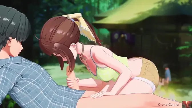 Three busty 3D babes compete for a lucky guy's huge cock