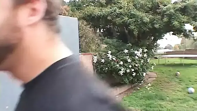 Three white dudes gang bang lusty black chick after tennis match