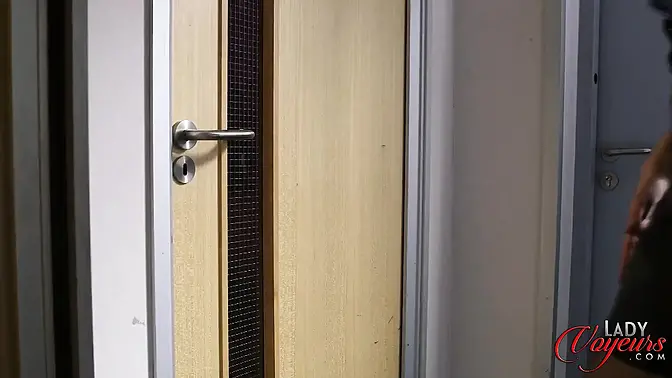 Through the Keyhole: Sneaky He Gives Dirty Show to Her