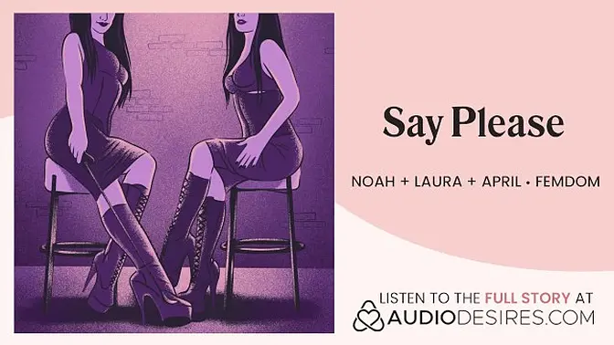 Tied up hubby gets double fucked in femdom threesome