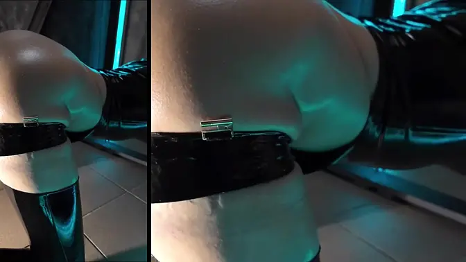 Tied up tranny Naomi takes intense anal fucking from fuck machine