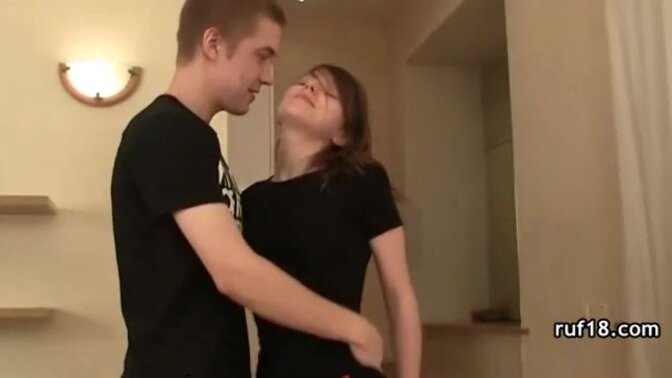 Tight teen babe bound and riding in rough BDSM session