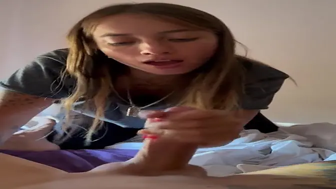 Tiny babe gives wild blowjob and swallows cum