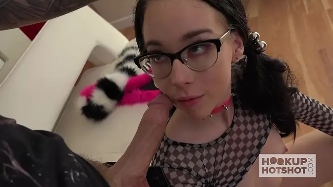 Tiny Whore Bambi Black Sucks Cock