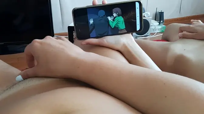 Two anime babes get intimate and covered in cum