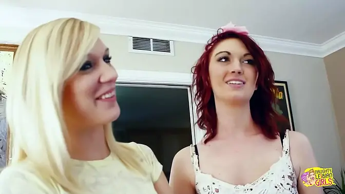 Two charming friends kiss and share a memorable lesbian threesome