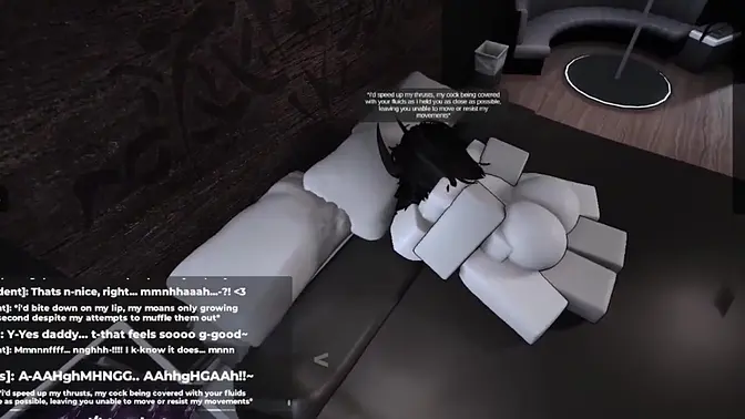 Two cute Robloxians submit to each other's desires in a condo