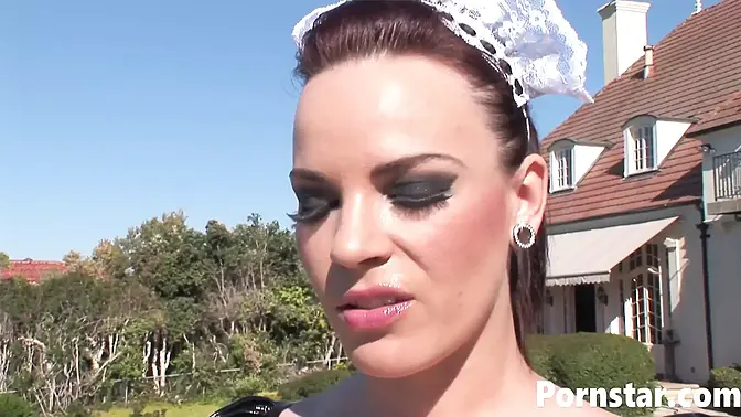 Two hot black babes share a huge cock