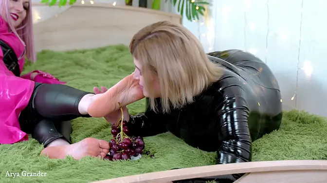 Two women worship each other's feet in a sensual 4k HD scene