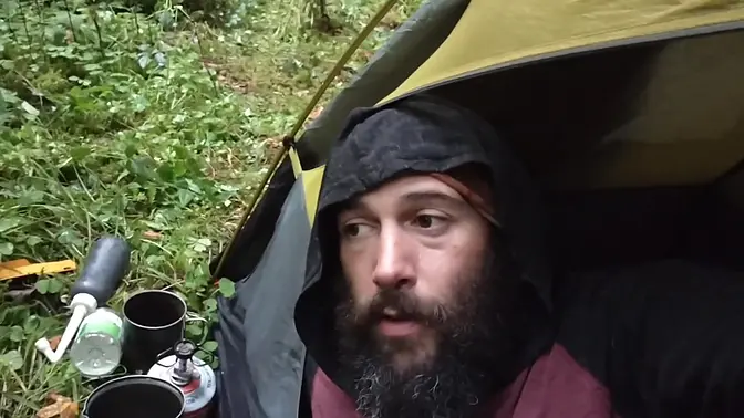 Uncut hairy cock gets jacked off in the woods