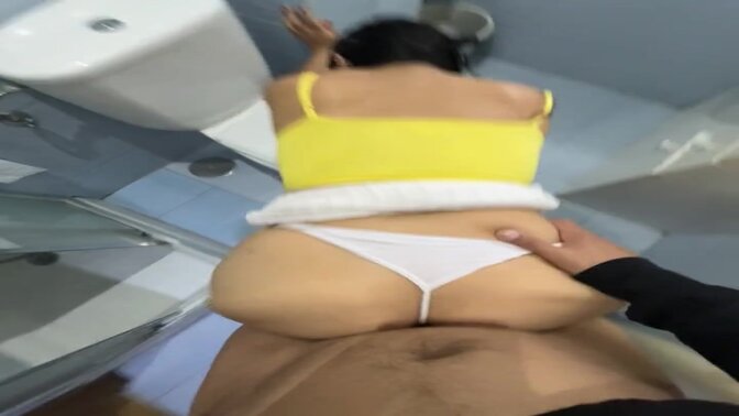 Unfaithful wife caught getting fucked in the bathroom enjoys anal and