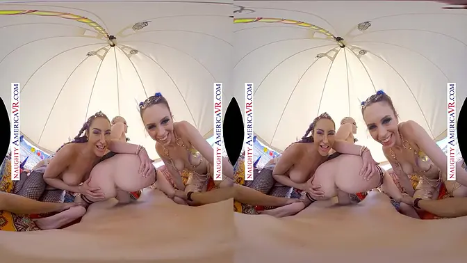 Untamed desert camping session with fiery foursome