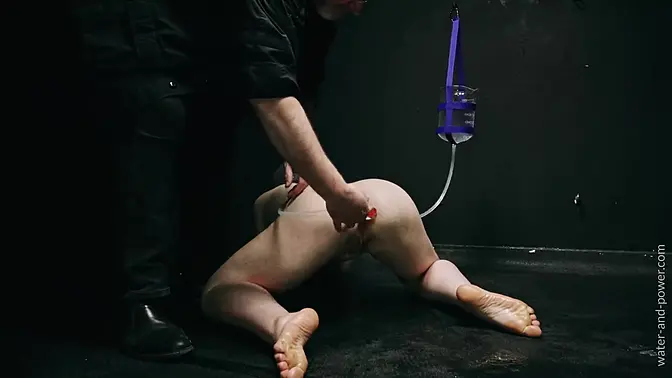 Waterfrog Part 2 - British slut gets enema punishment in bondage