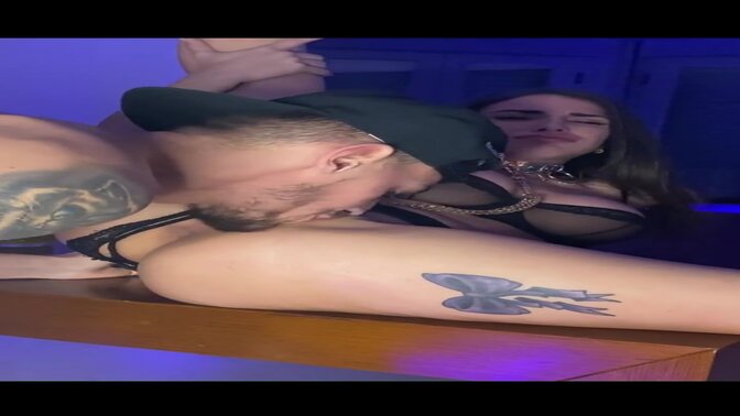 wet blowjob with rough sex and the horny slave Medusa, Chris diamond