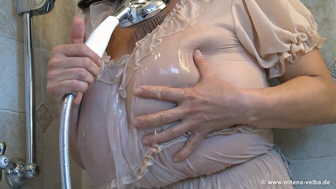 Wet Milena gets a surprise fuck in the shower