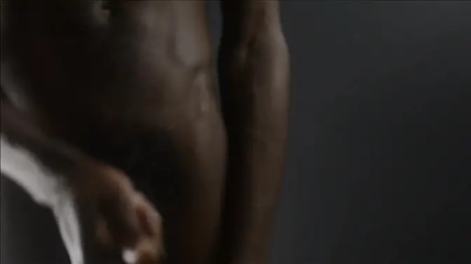 Woody Johnson loves his big black cock in solo masturbation scene