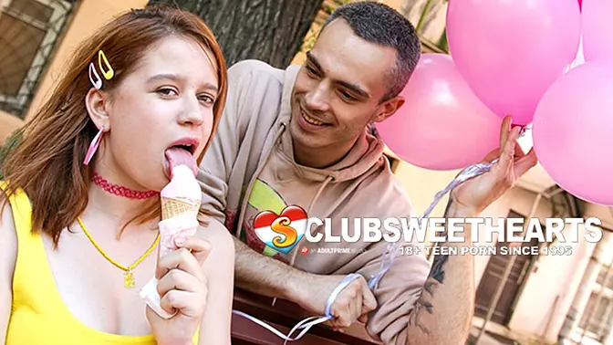 Young amateur with big boobs gives standing blowjob and eats pussy