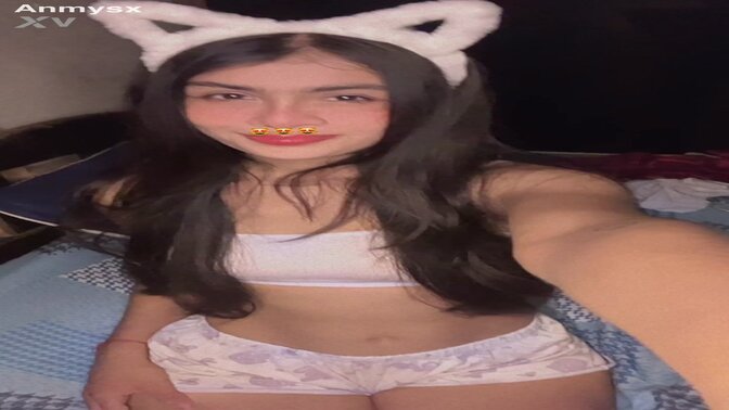 Young anime girl masturbates alone