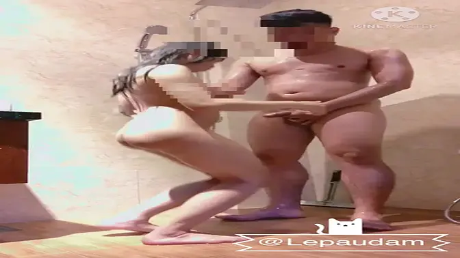 Young Asian babe gives blowjob and rides cock