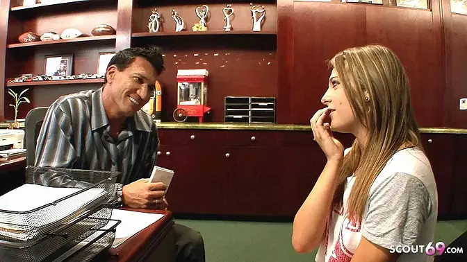 Young cutie Shyla Jameson seduced by her boss with a massive cock