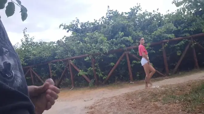 Young girl gets caught jerking off in public