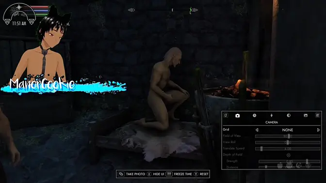 Young man with huge cock 3D mastesbates with busty 3D babe